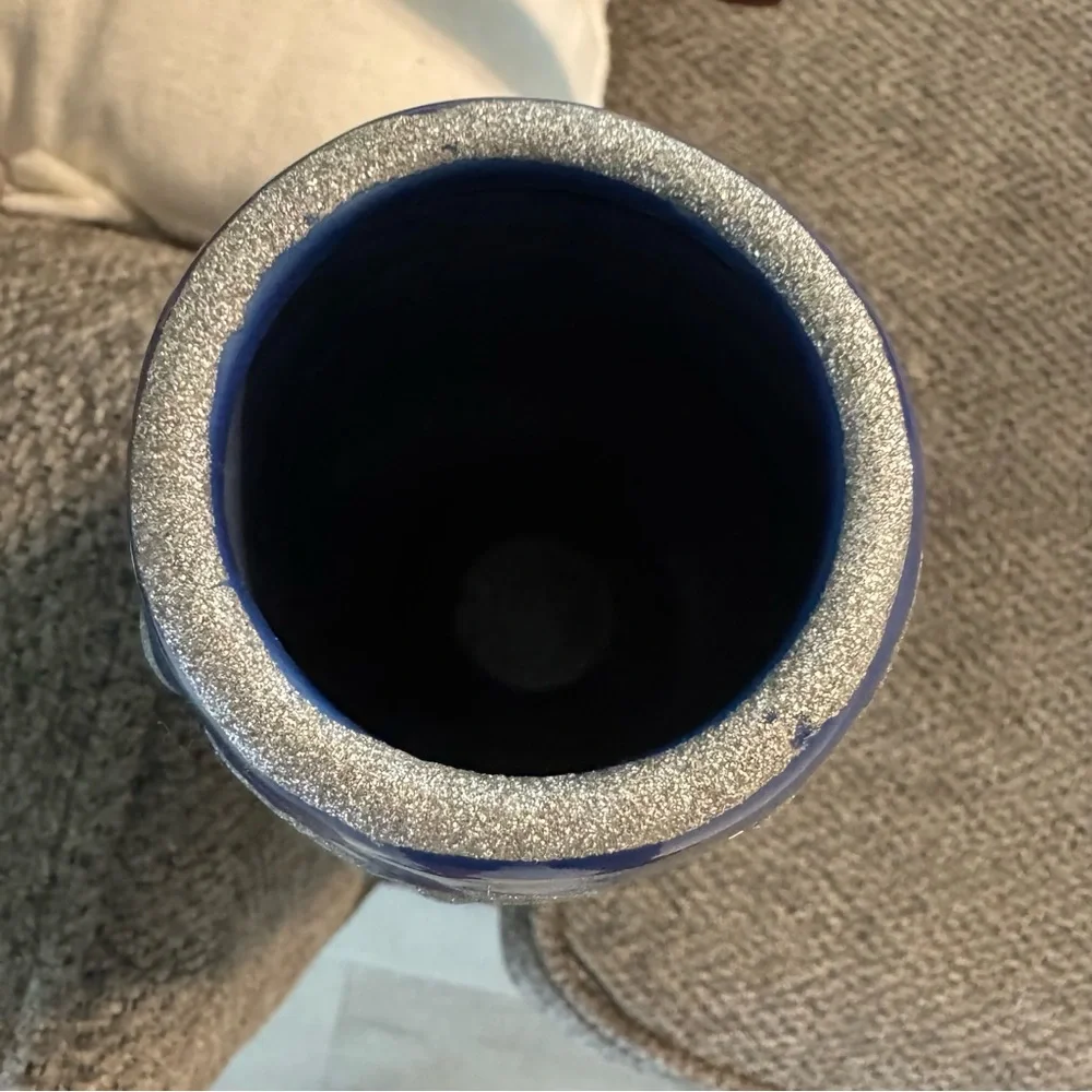 Blue and‎ Silver Decorative Vase